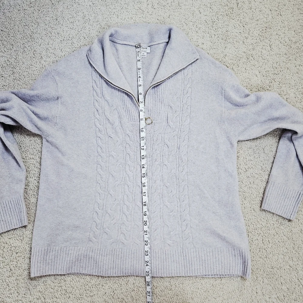 J Crew Half Zip Pullover Sweater Womens Extra Soft XL Lavender Pink Preppy Cozy